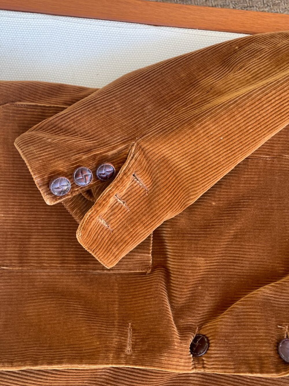 Corduroy Blazer Jacket in Warm Brown - Women's Tailored Blazer - Picture 4 of 12